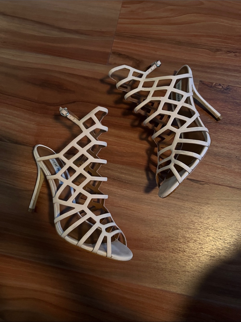 Steve Madden Beige Nude Cage Gladiator Heels